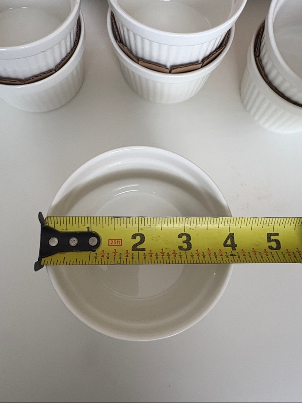 NWOB Set of 8 White Ceramic Ramekin Set - Classic Ovenproof Prep Bowls - Picture 5 of 5